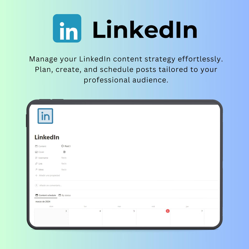 Content Creation Notion Template | Social Media & Editorial Planner