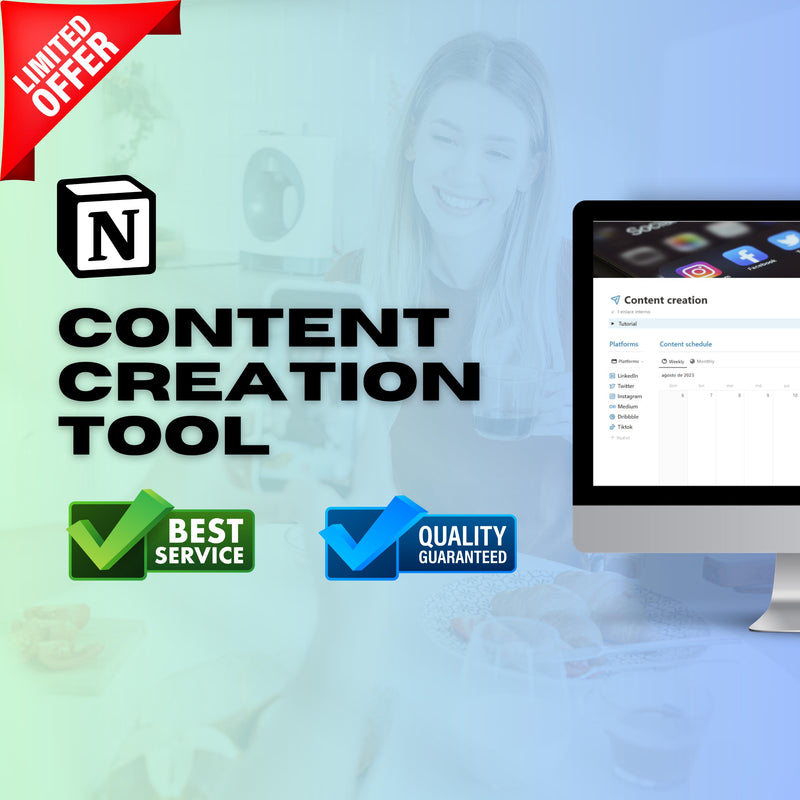 Content Creation Notion Template | Social Media & Editorial Planner