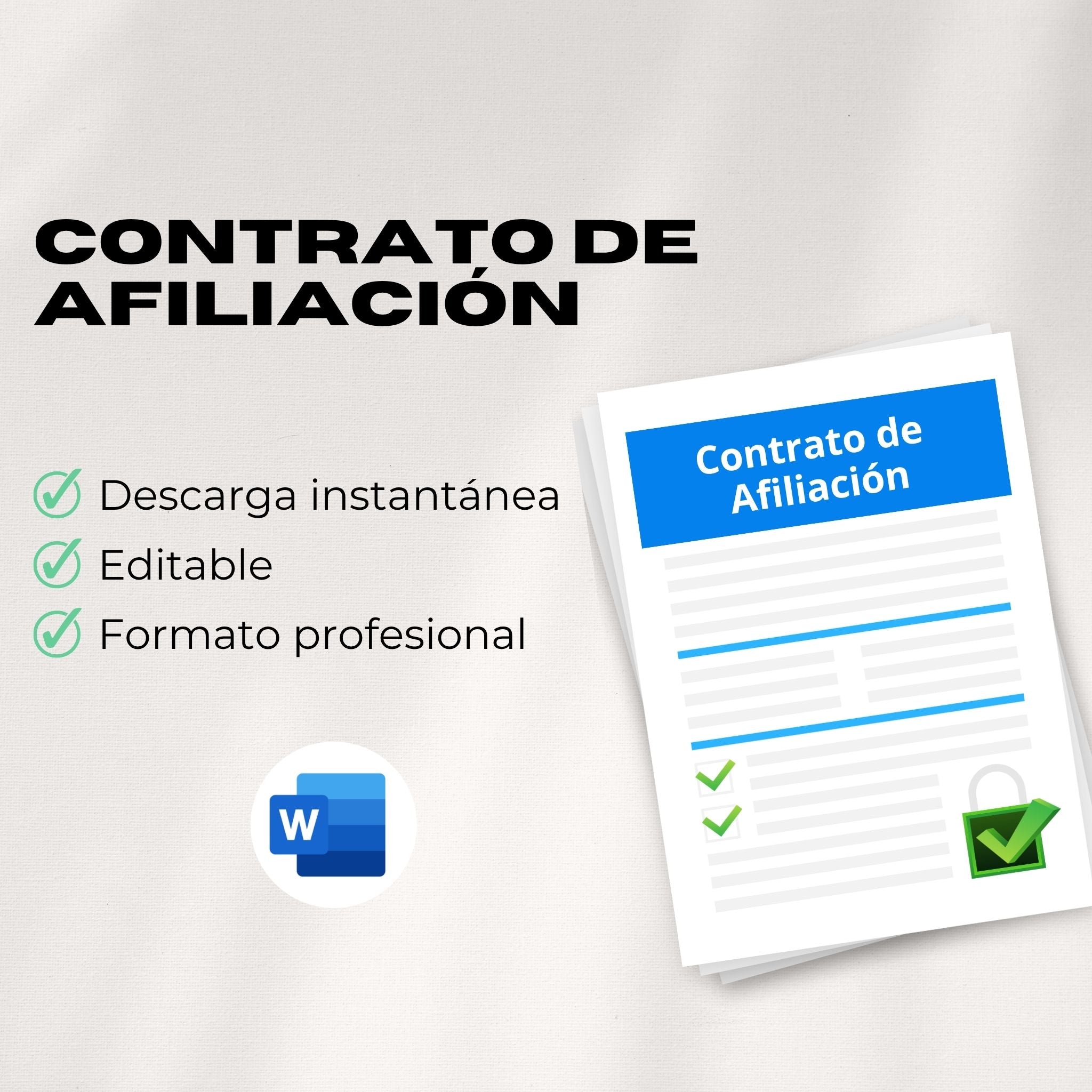 Contrato de Afiliación – Plantilla Editable en Word