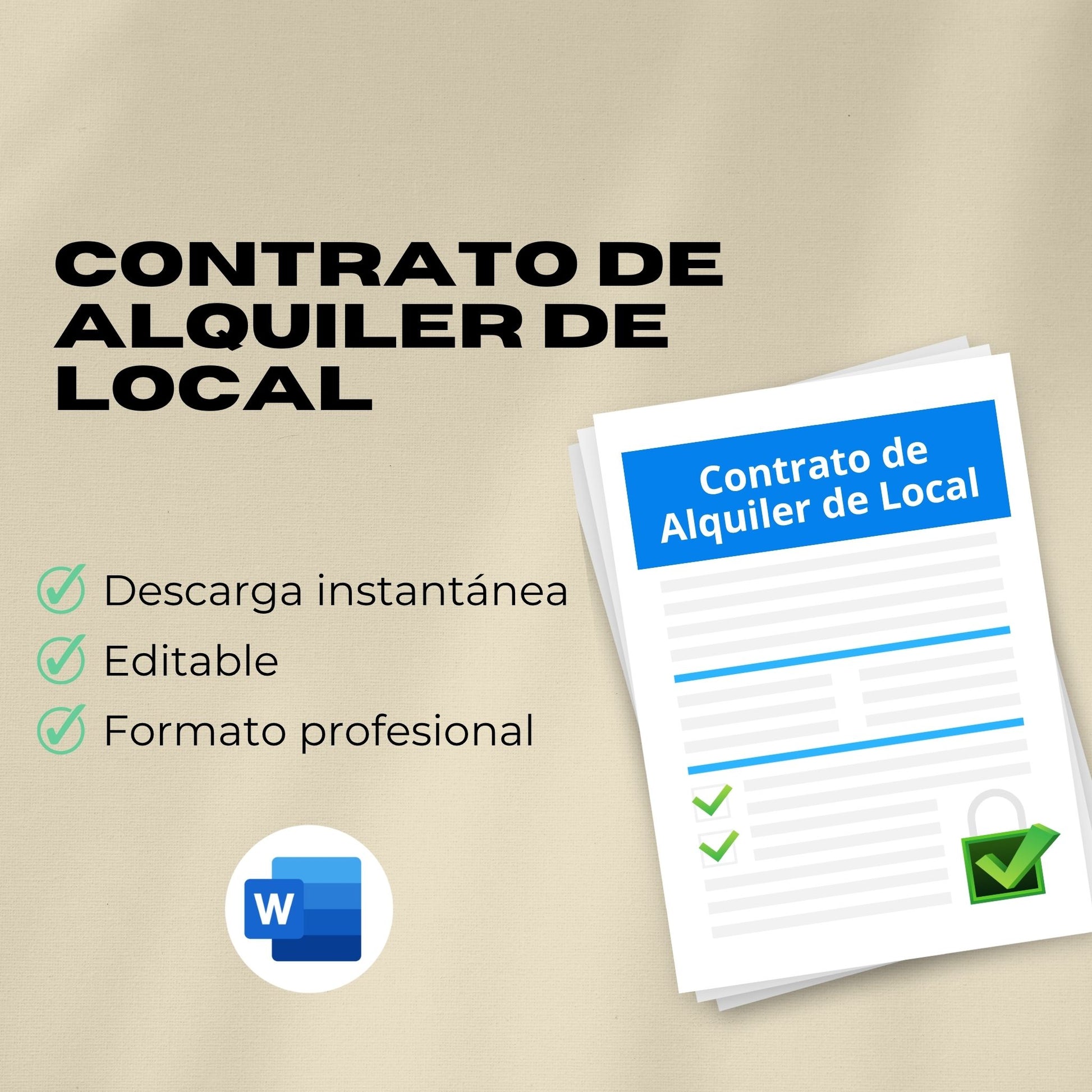 Contrato de Alquiler de Local / Espacio – Plantilla Editable en Word