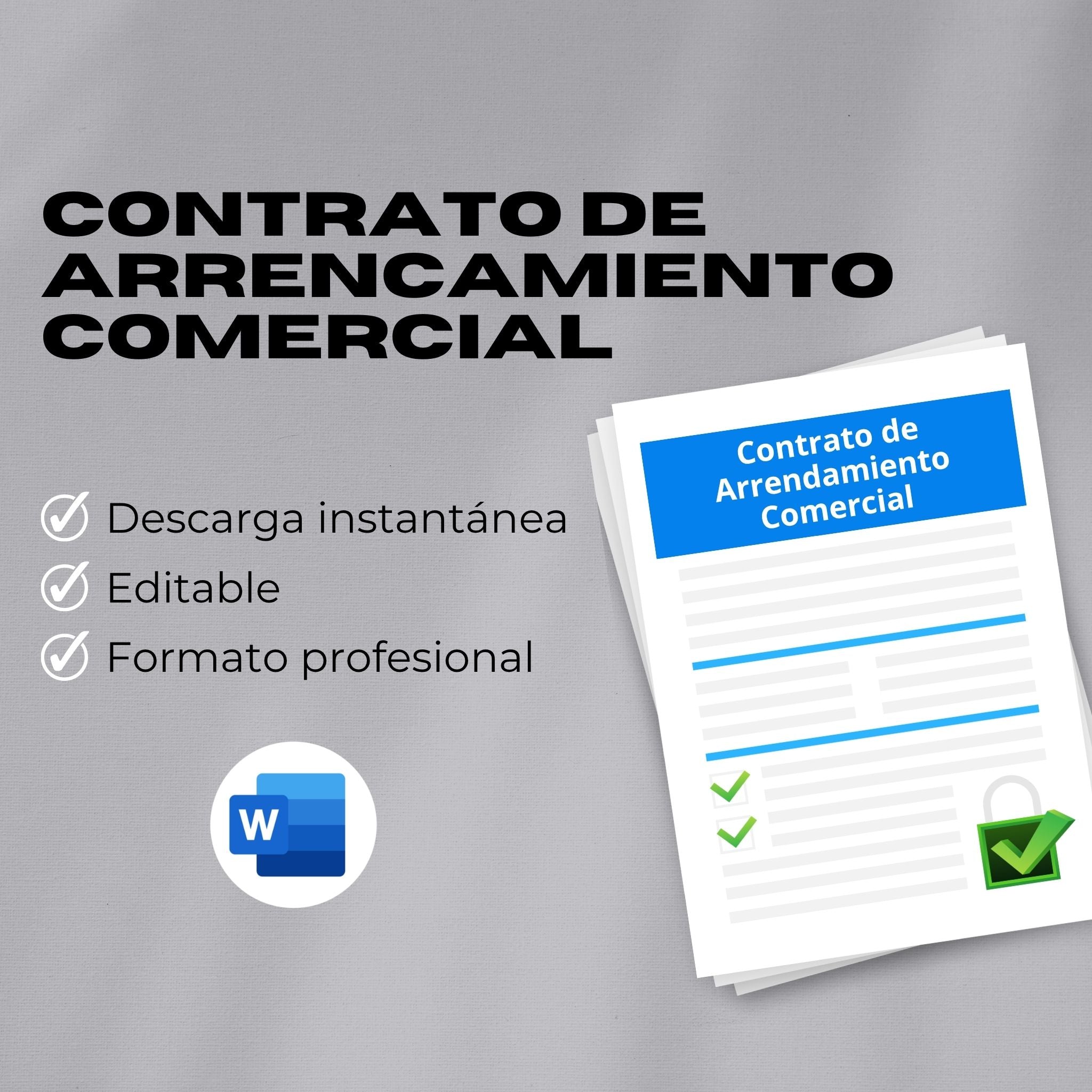 Contrato de Arrendamiento Comercial – Plantilla Editable en Word