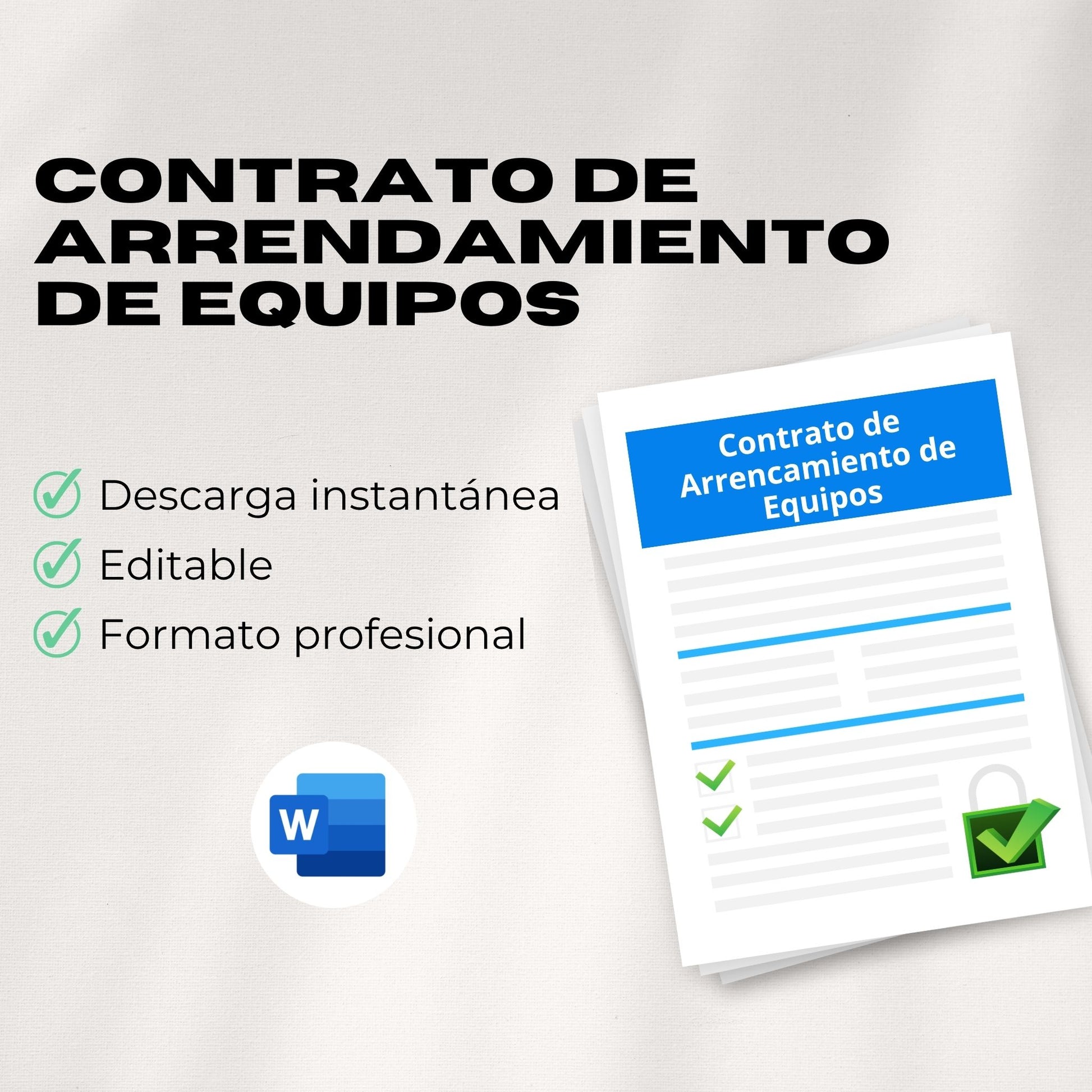 Contrato de Arrendamiento de Equipos – Plantilla Editable en Word