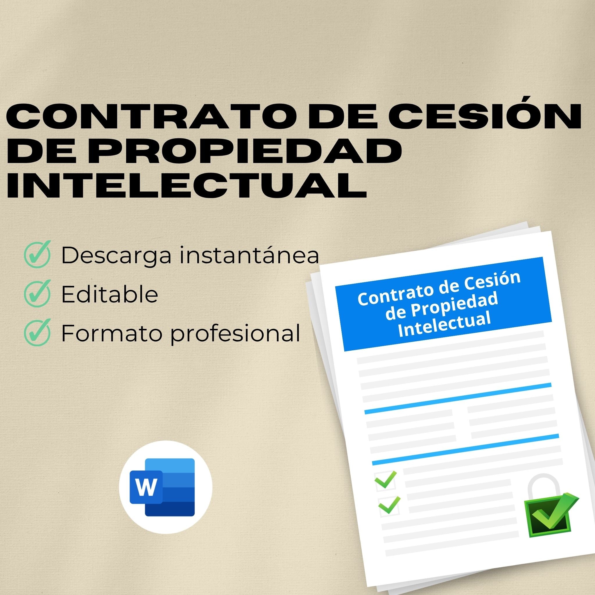 Contrato de Cesión de Propiedad Intelectual – Plantilla Editable en Word