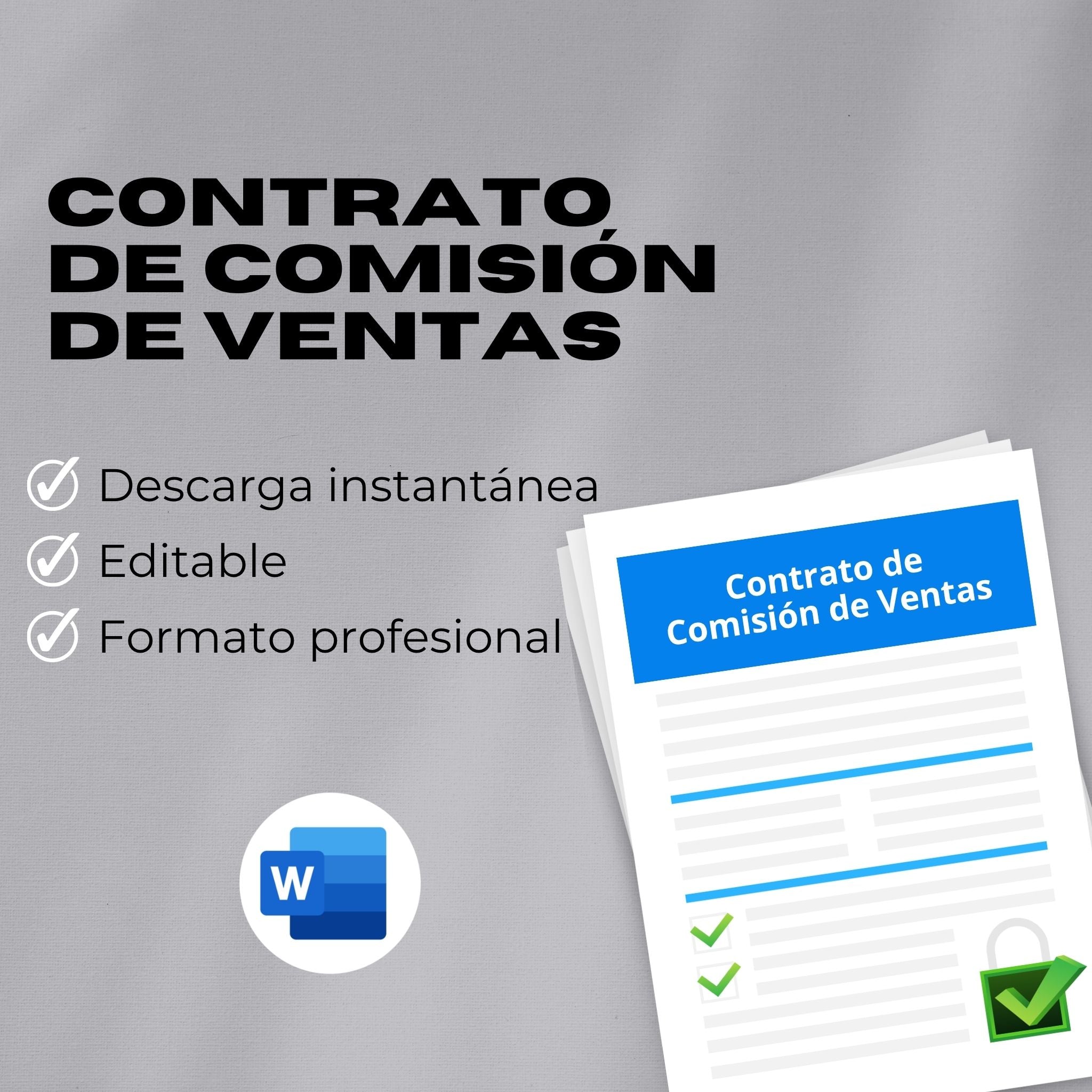 Contrato de Comisiones de Ventas – Plantilla Editable en Word