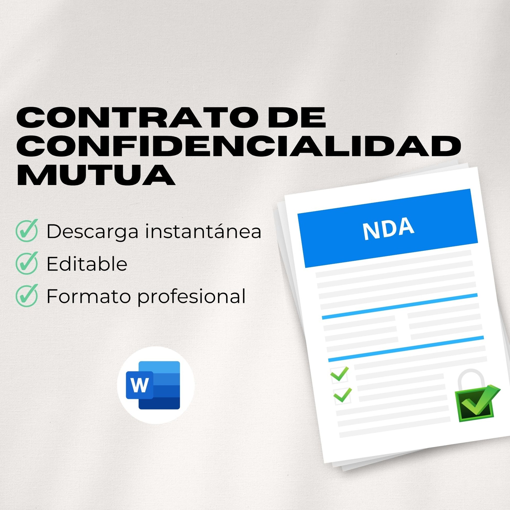 Contrato de Confidencialidad Mutua (NDA) – Plantilla Editable en Word