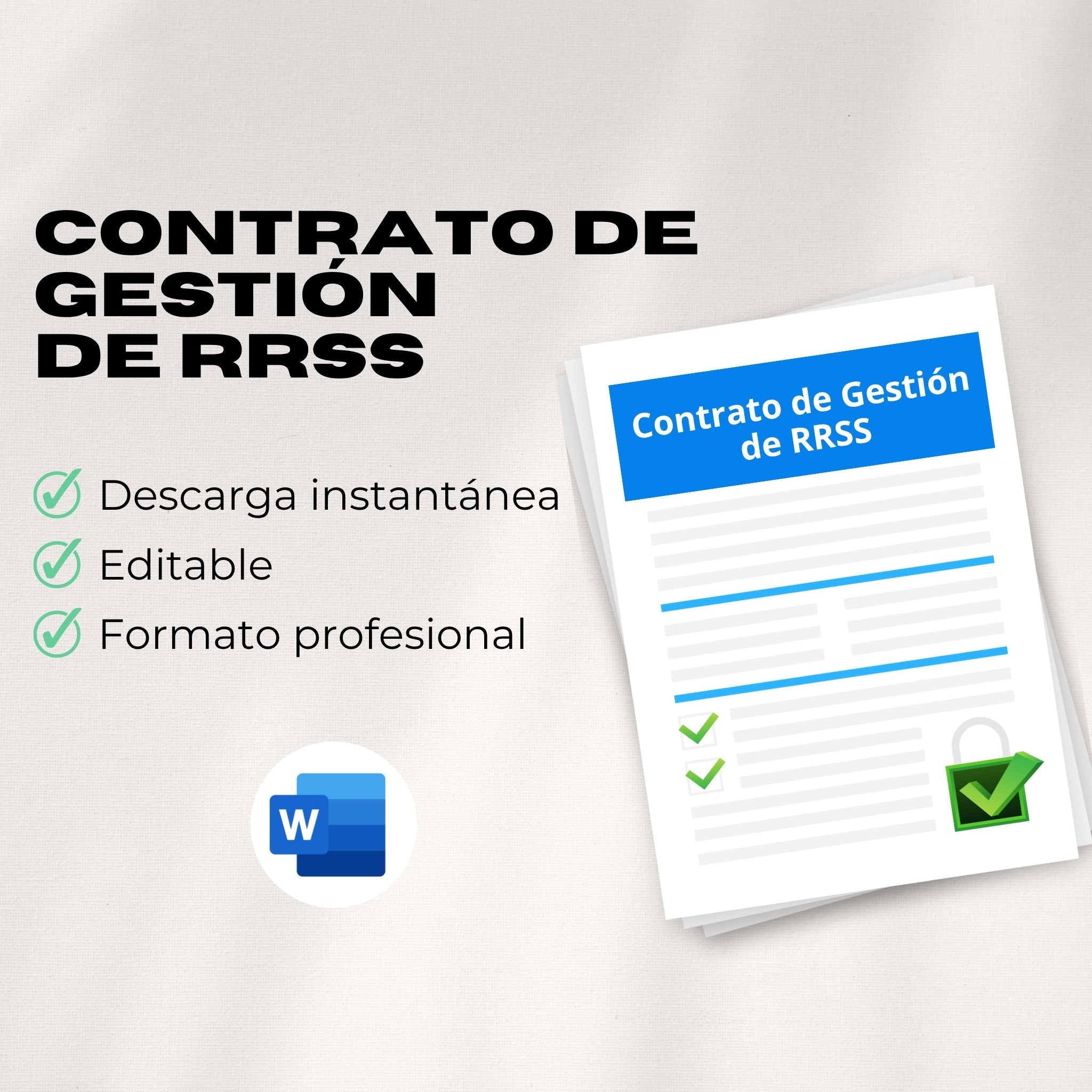 Contrato de Gestión de Redes Sociales – Plantilla Editable en Word