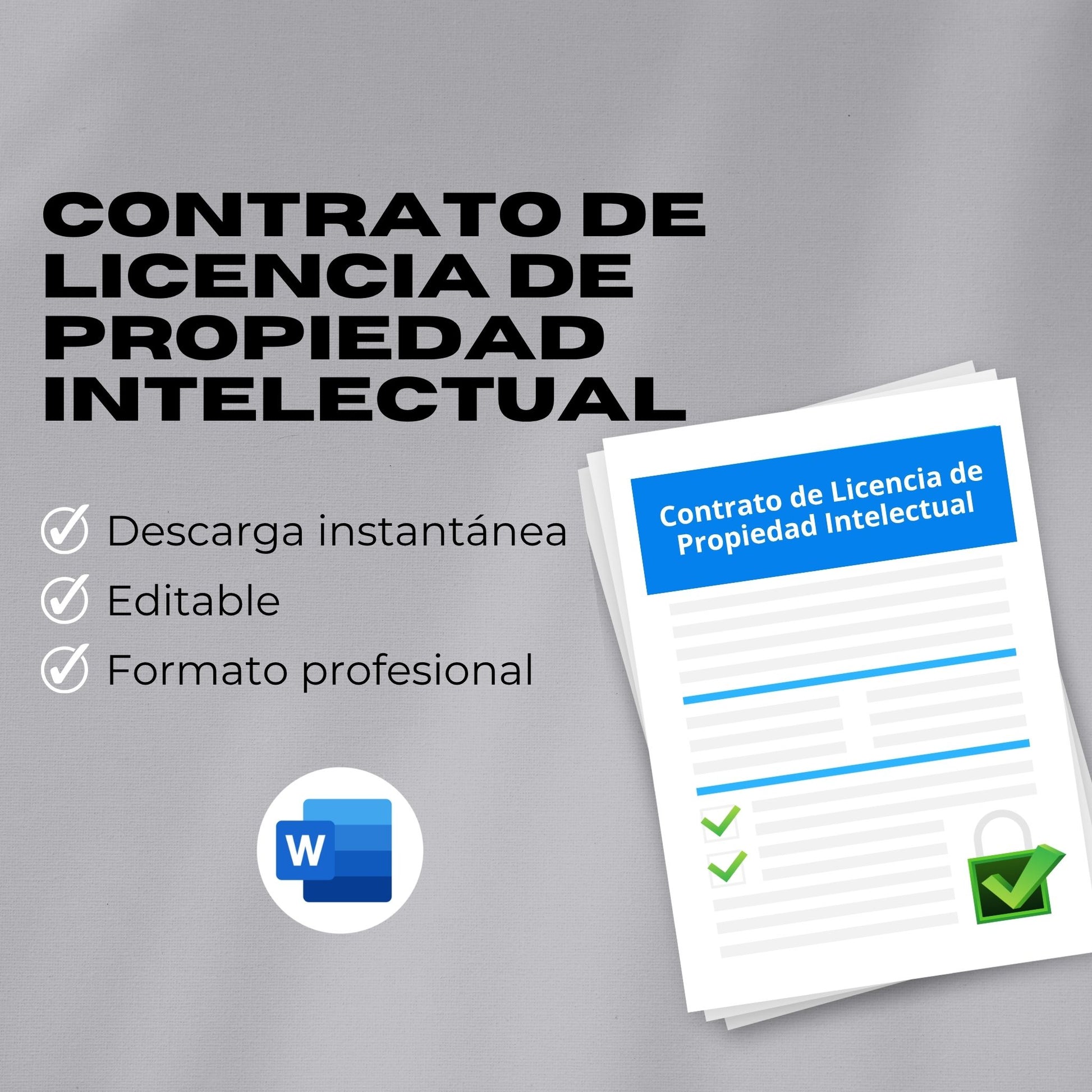 Contrato de Licencia de Propiedad Intelectual – Plantilla Editable en Word