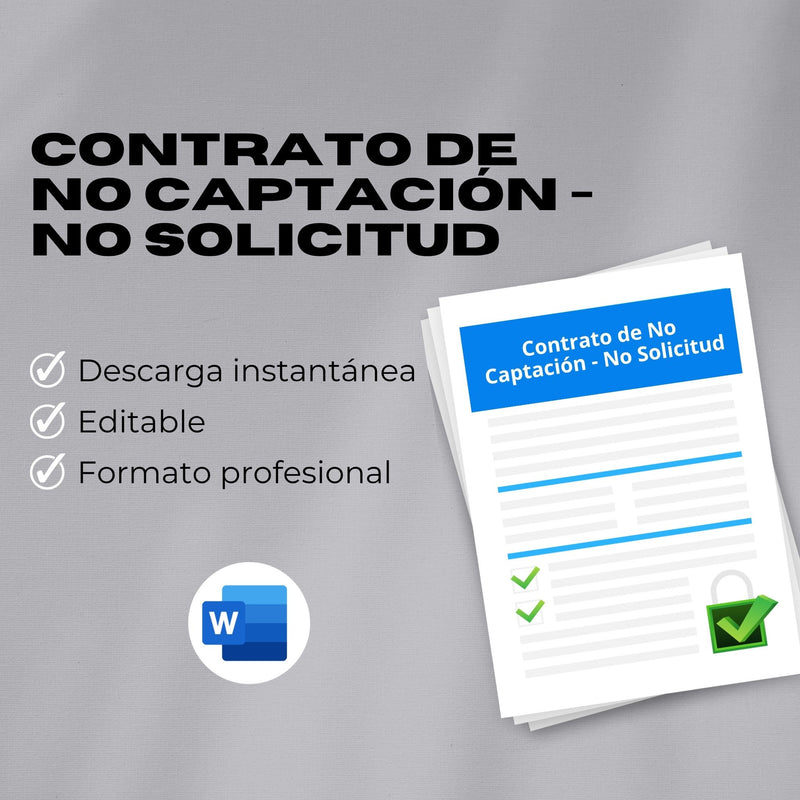 Contrato de No Captación / No Solicitud – Plantilla Editable en Word