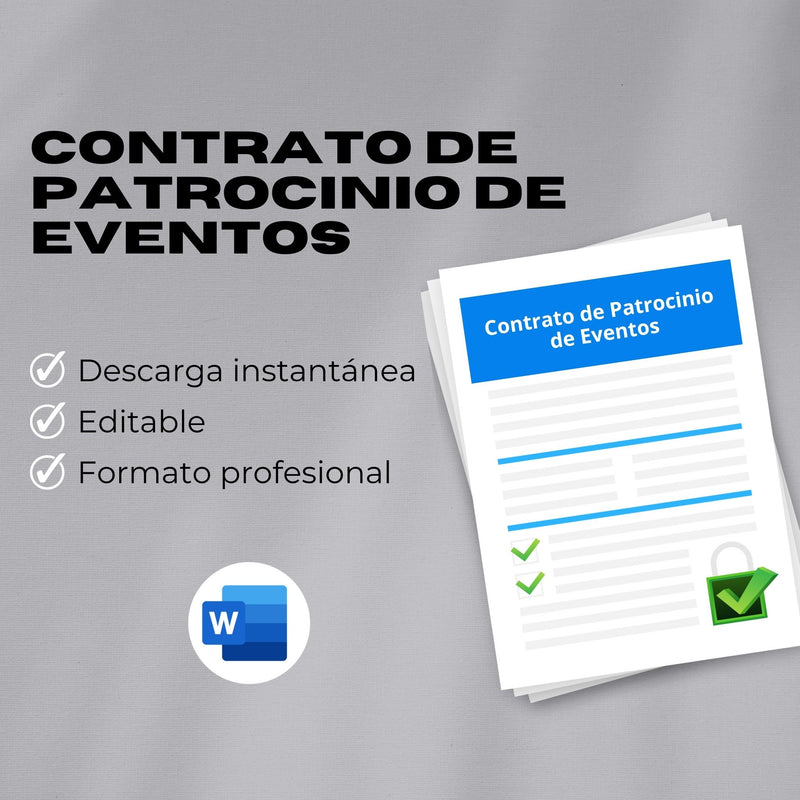 Contrato de Patrocinio de Eventos – Plantilla Editable en Word