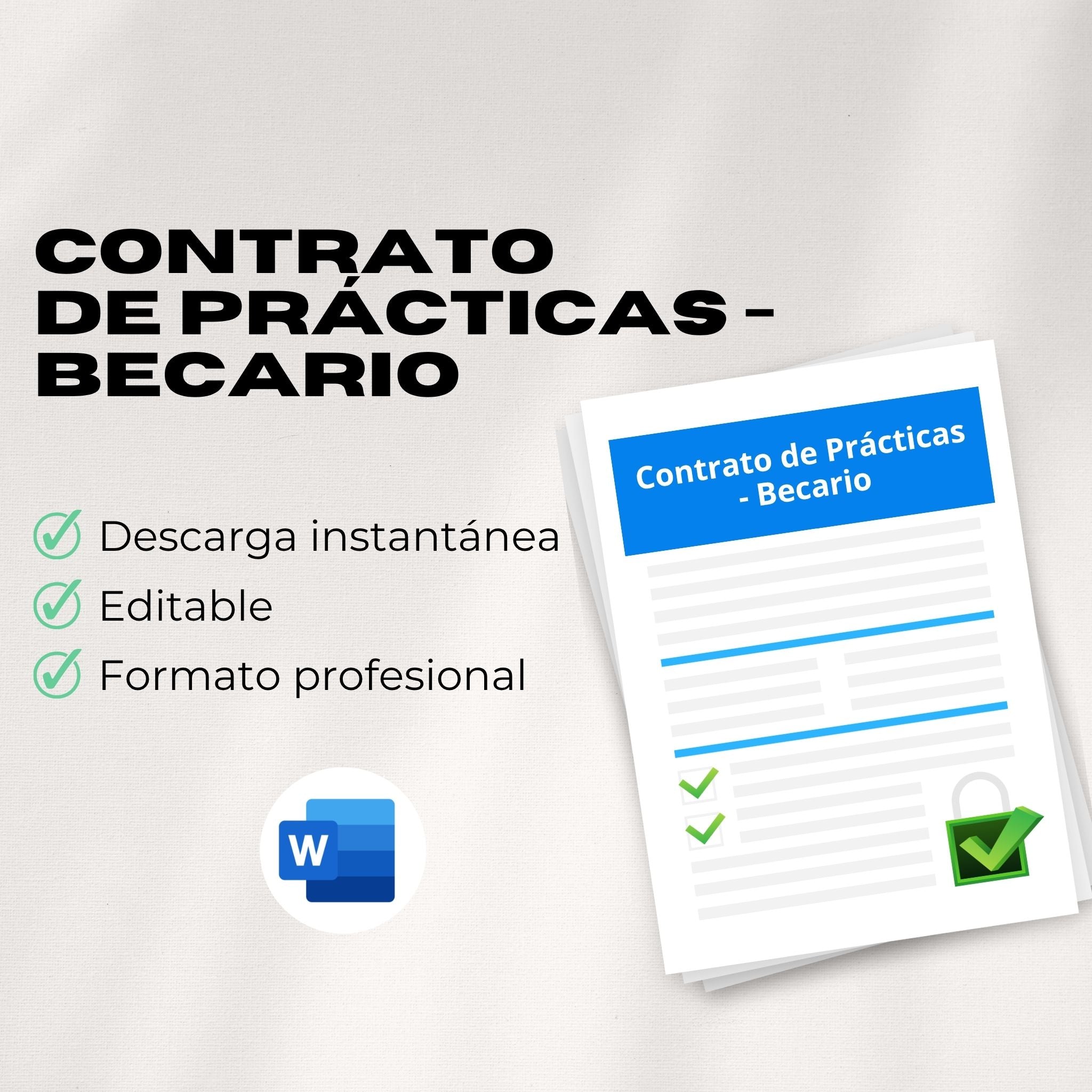 Contrato de Prácticas / Becario – Plantilla Editable en Word