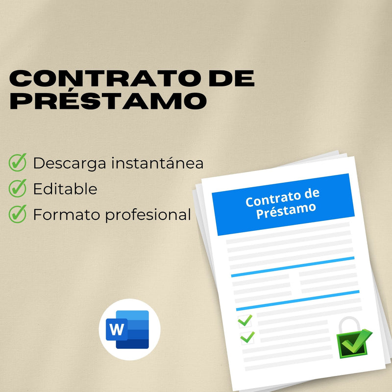 Contrato de Prestamo – Plantilla Editable en Word
