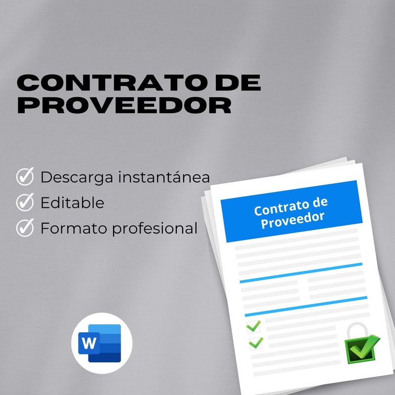 Contrato de Proveedor – Plantilla Editable en Word