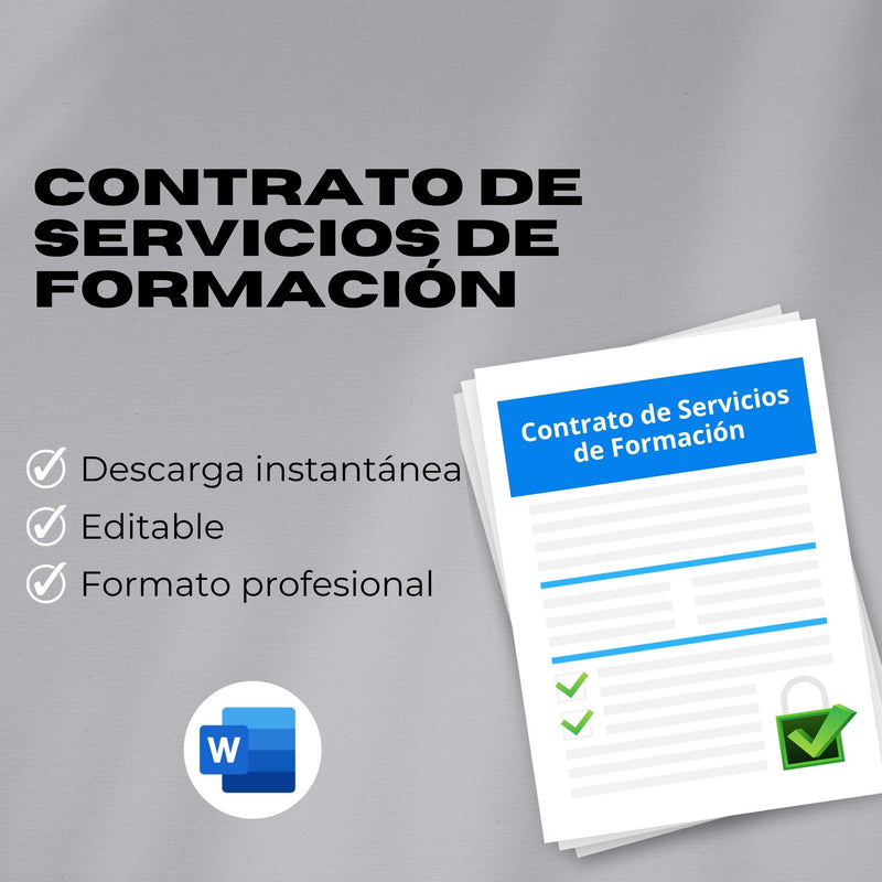 Contrato de Servicios de Formación – Plantilla Editable en Word