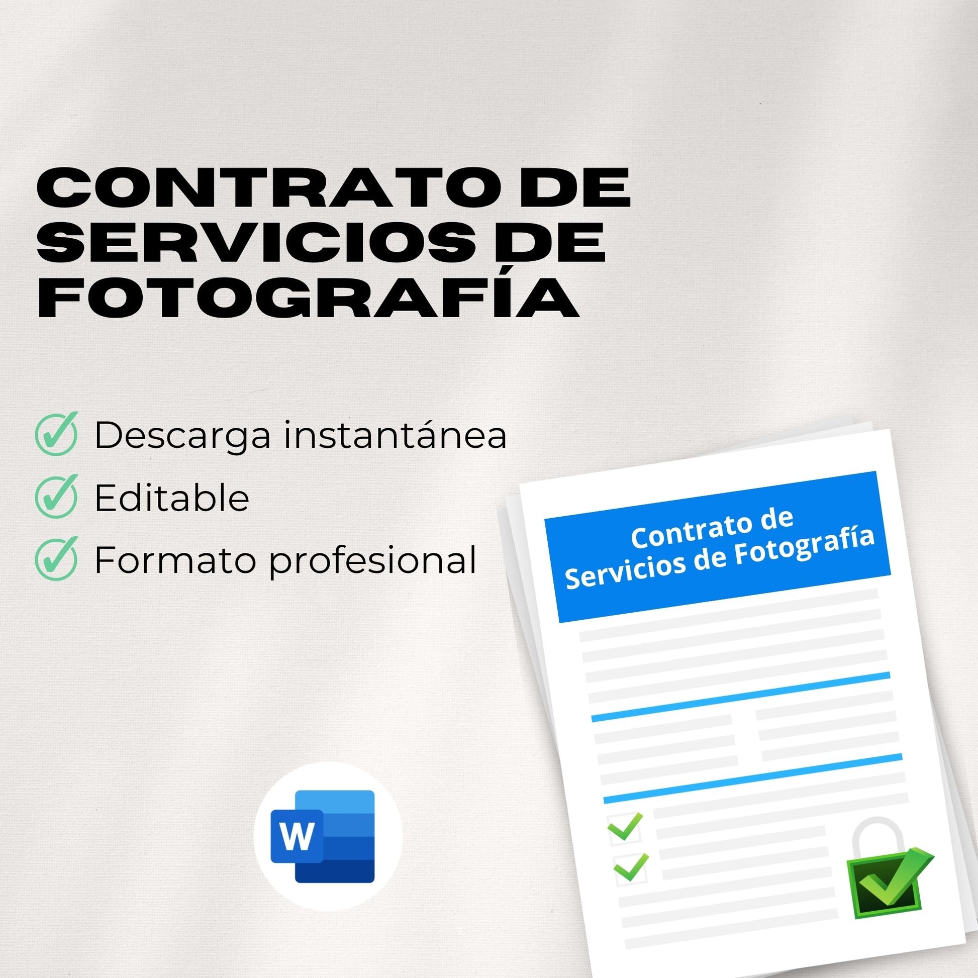 Contrato de Servicios de Fotografía – Plantilla Editable en Word