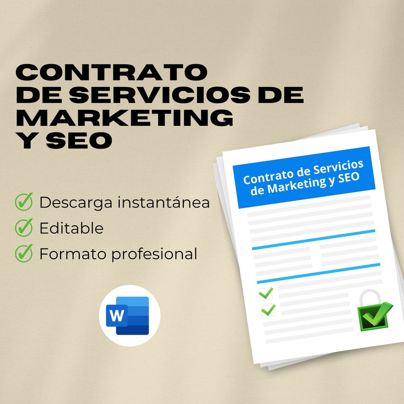 Contrato de Servicios de Marketing y SEO – Plantilla Editable en Word