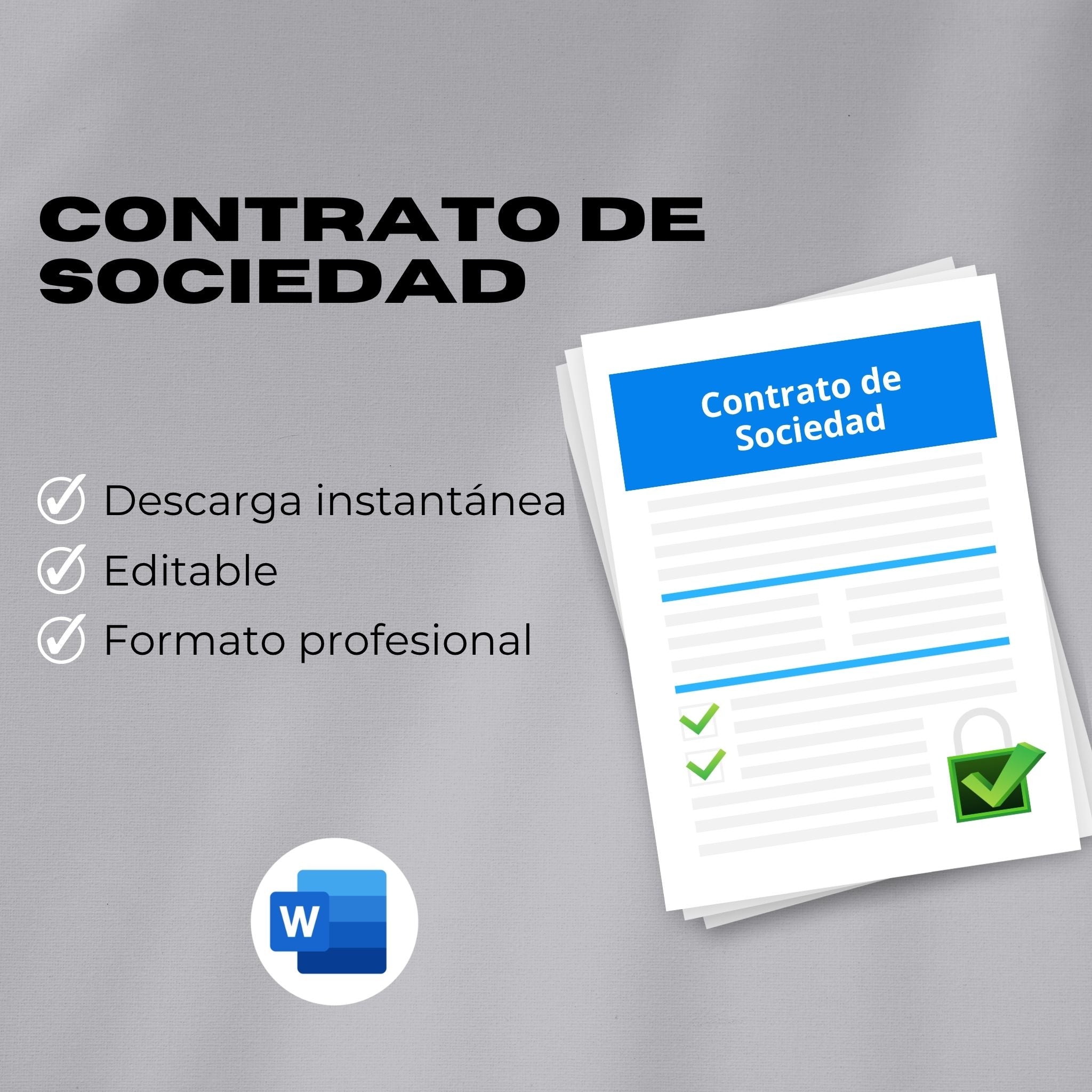 Contrato de Sociedad / Partnership – Plantilla Editable en Word