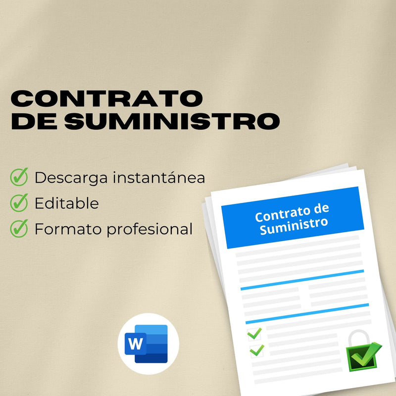 Contrato de Suministro – Plantilla Editable en Word