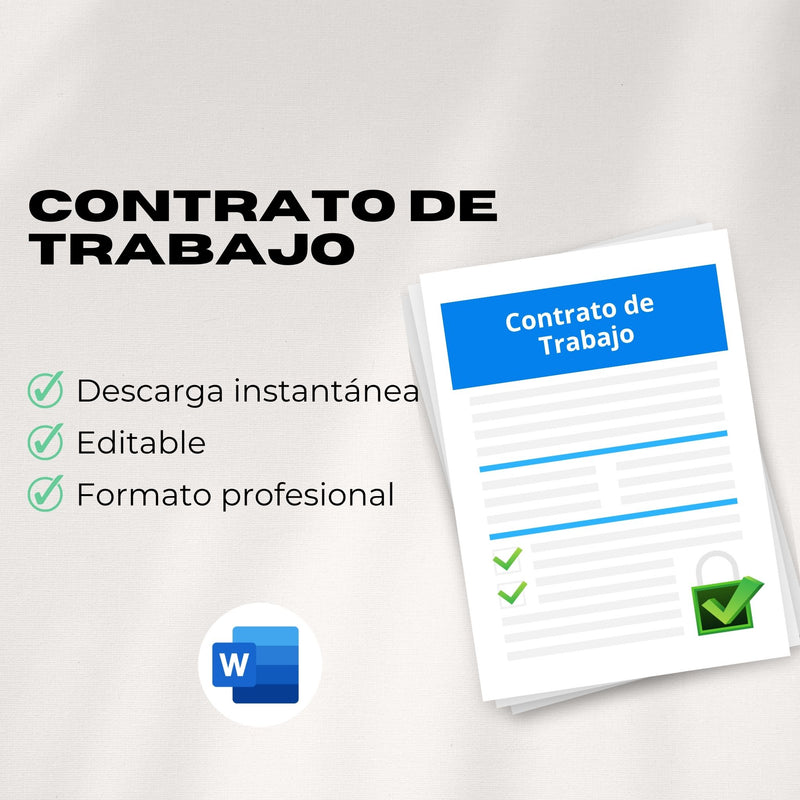 Contrato de Trabajo – Plantilla Editable en Word