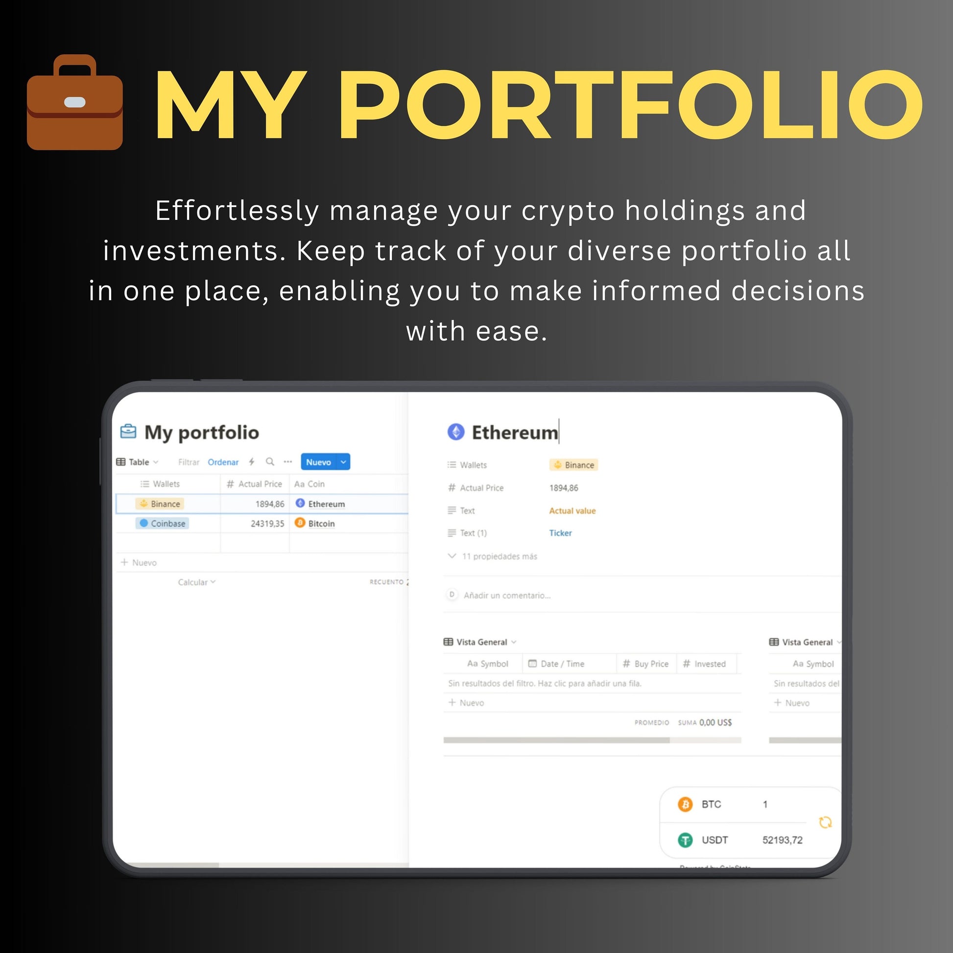 Crypto Trading Notion Template — Portfolio & Trade Tracker