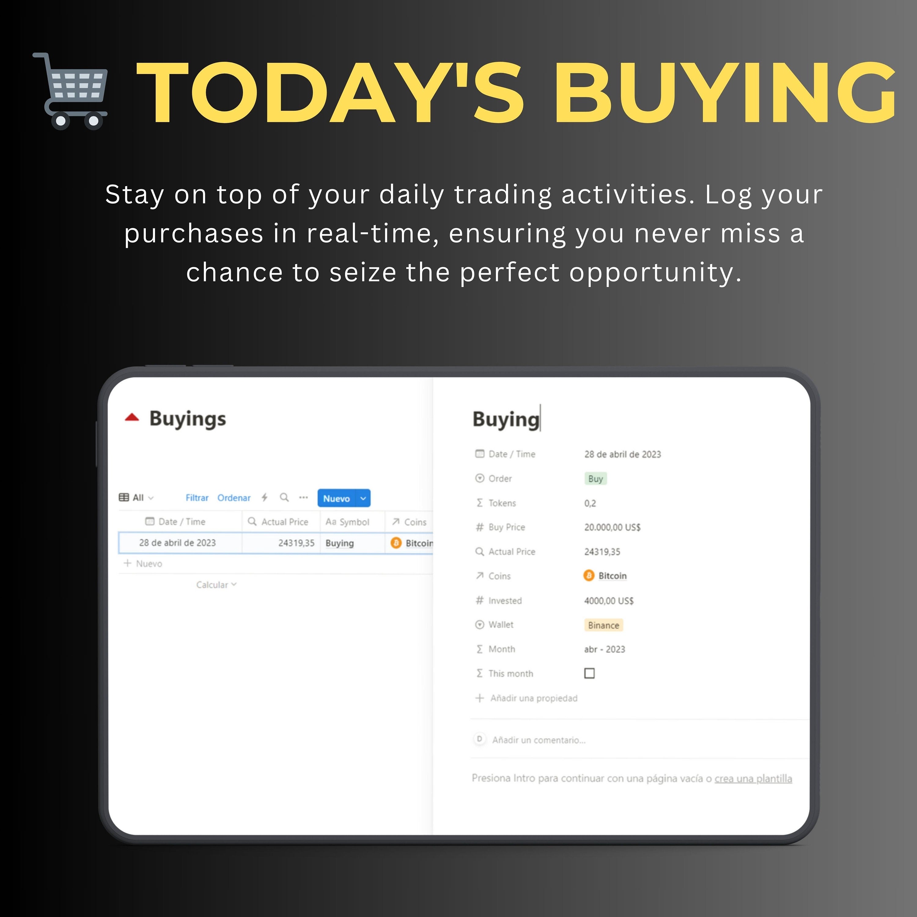 Crypto Trading Notion Template — Portfolio & Trade Tracker