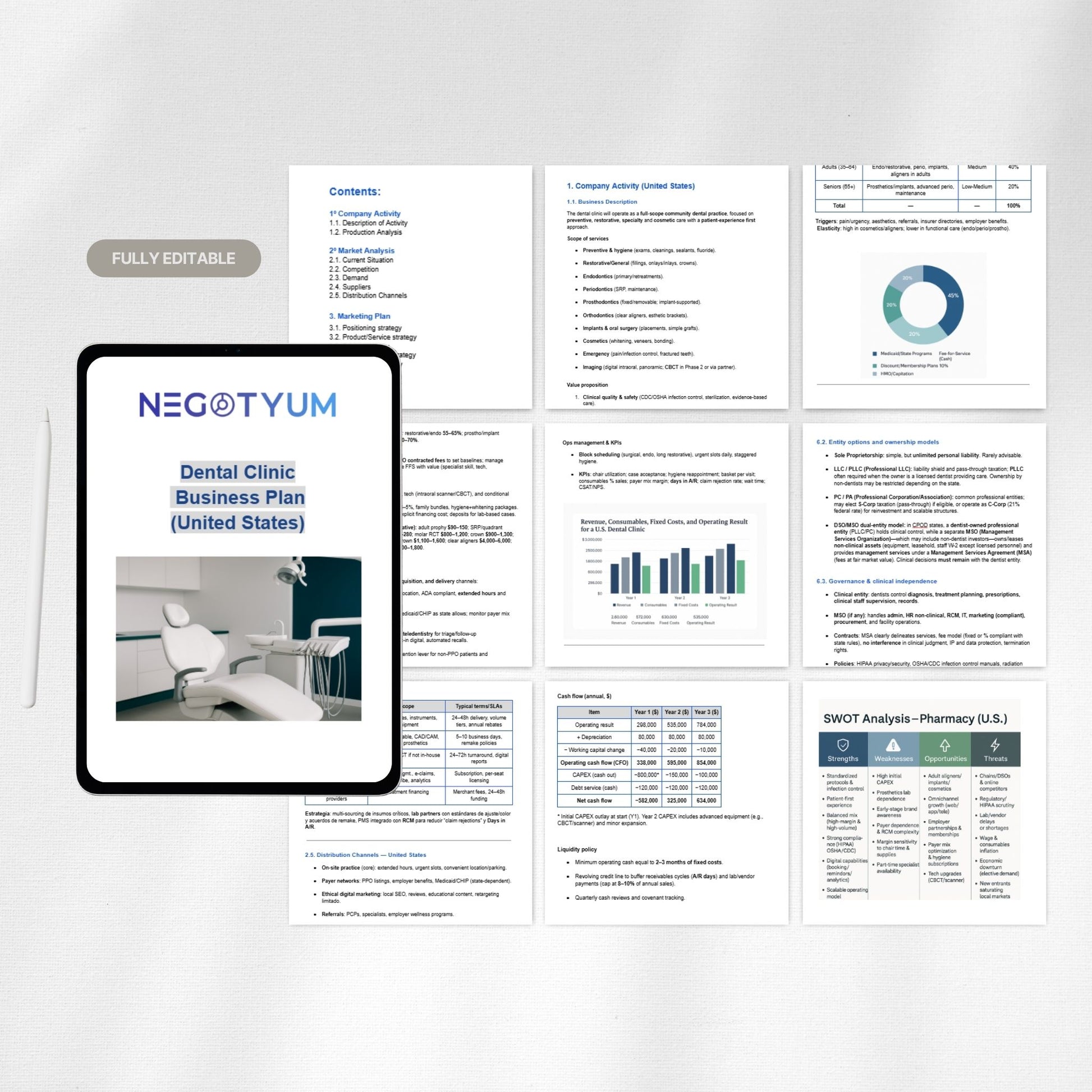 Dental Clinic Business Plan Template – Editable Word & Excel