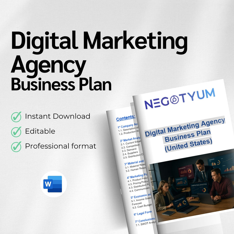 Digital Marketing Agency Business Plan Template – Editable Word & Excel