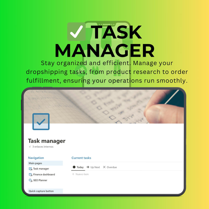 Dropshipping Notion Template | E-commerce Planner & SEO Tracker