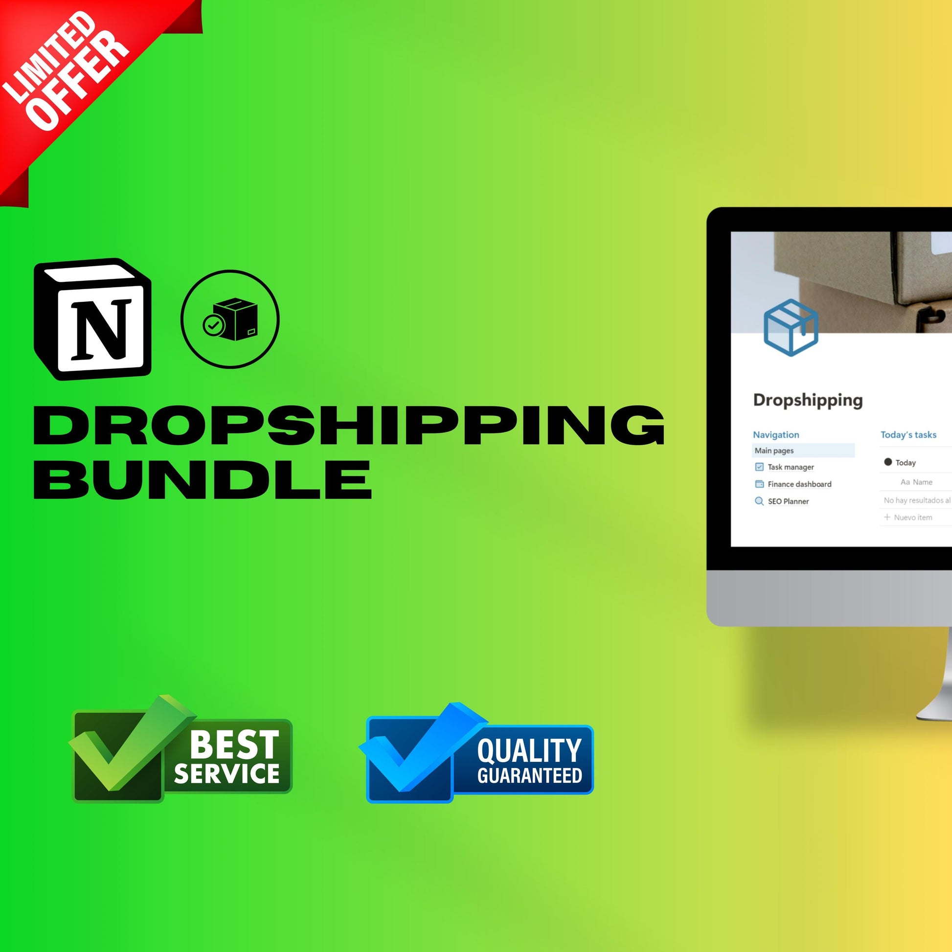 Dropshipping Notion Template | E-commerce Planner & SEO Tracker