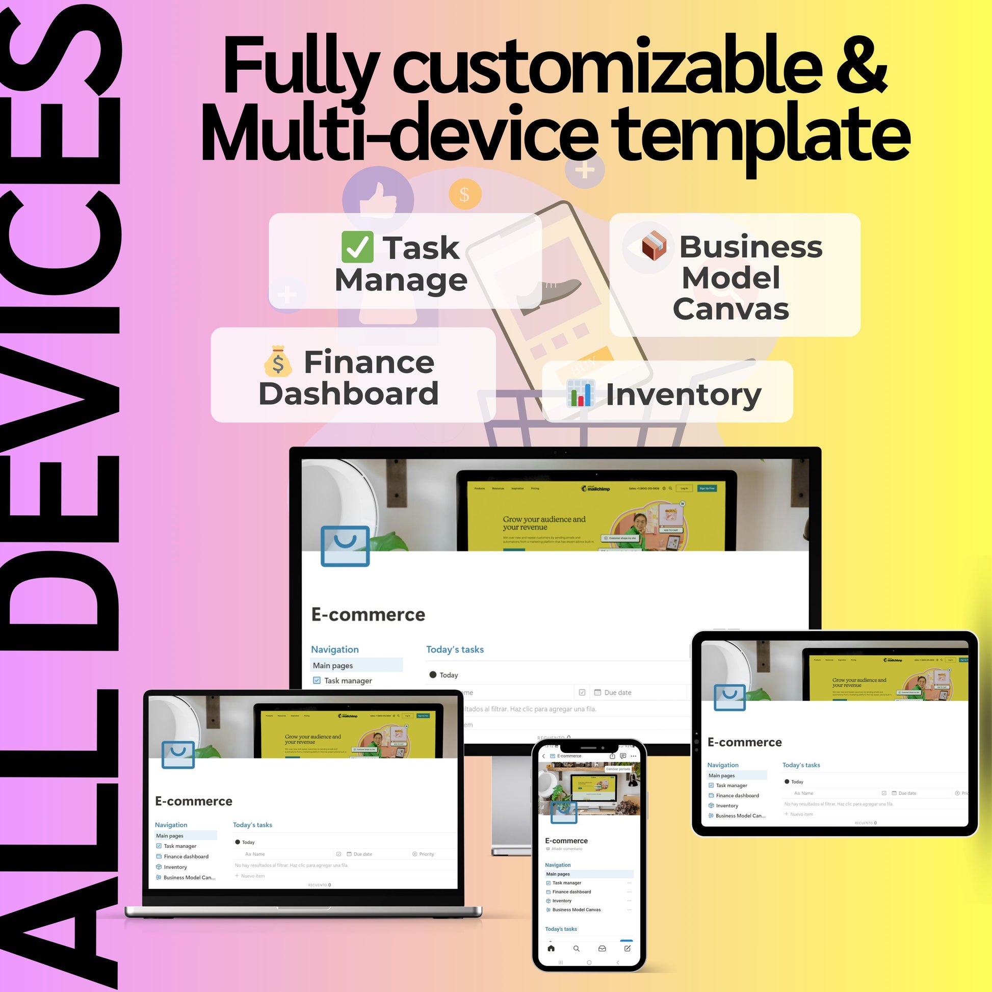 Ecommerce Management Notion Template | Inventory & Orders
