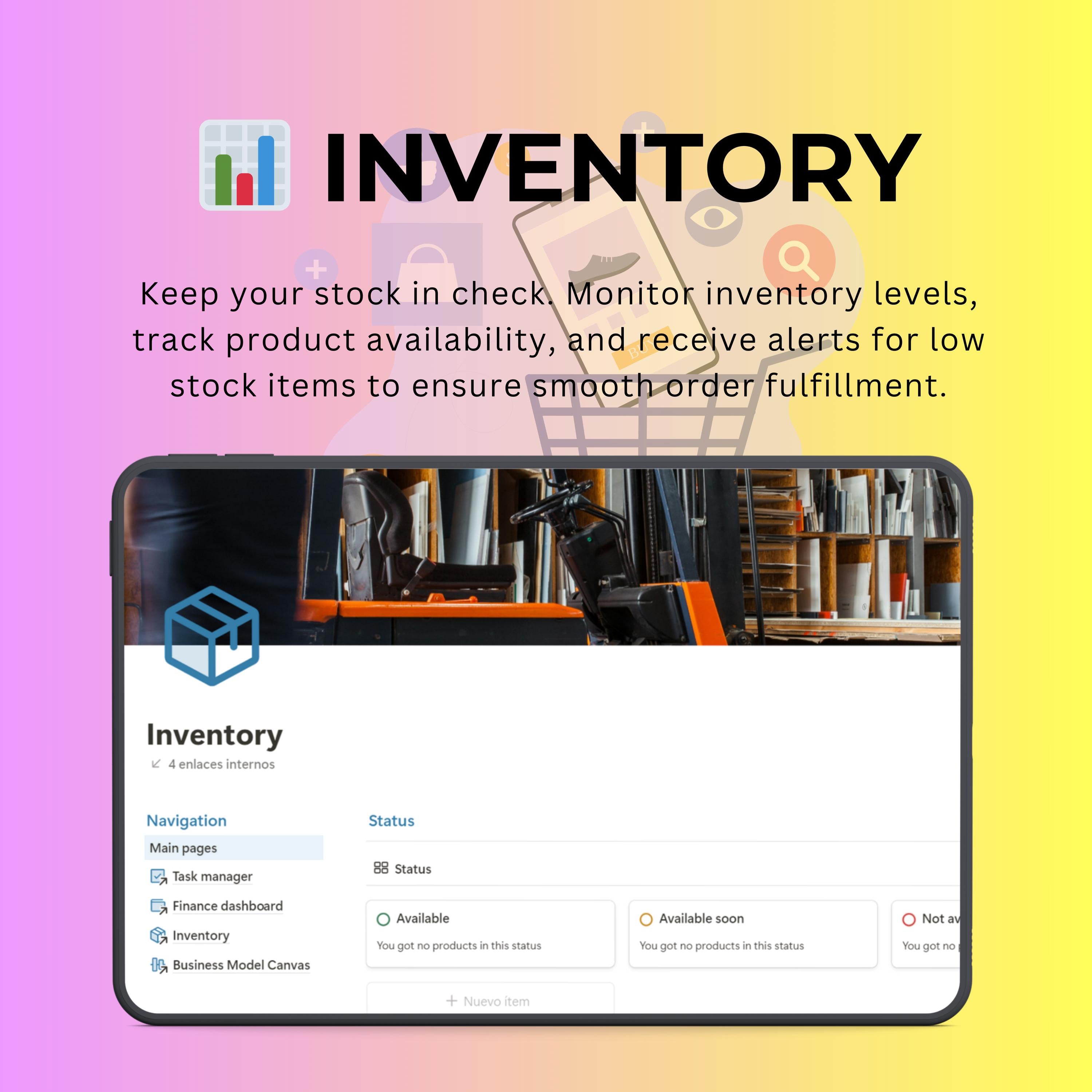 Ecommerce Management Notion Template | Inventory & Orders
