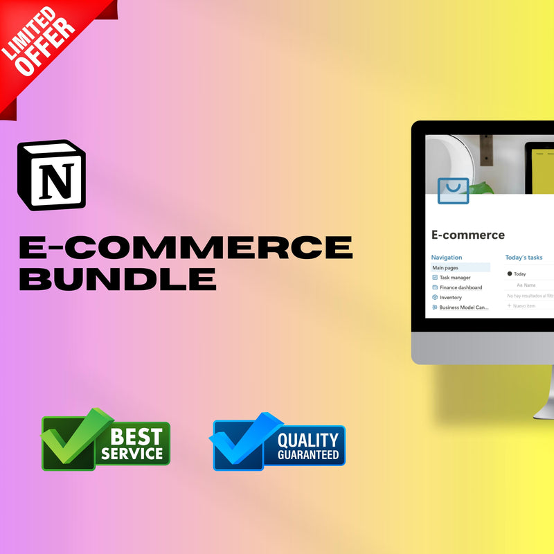 Ecommerce Management Notion Template | Inventory & Orders