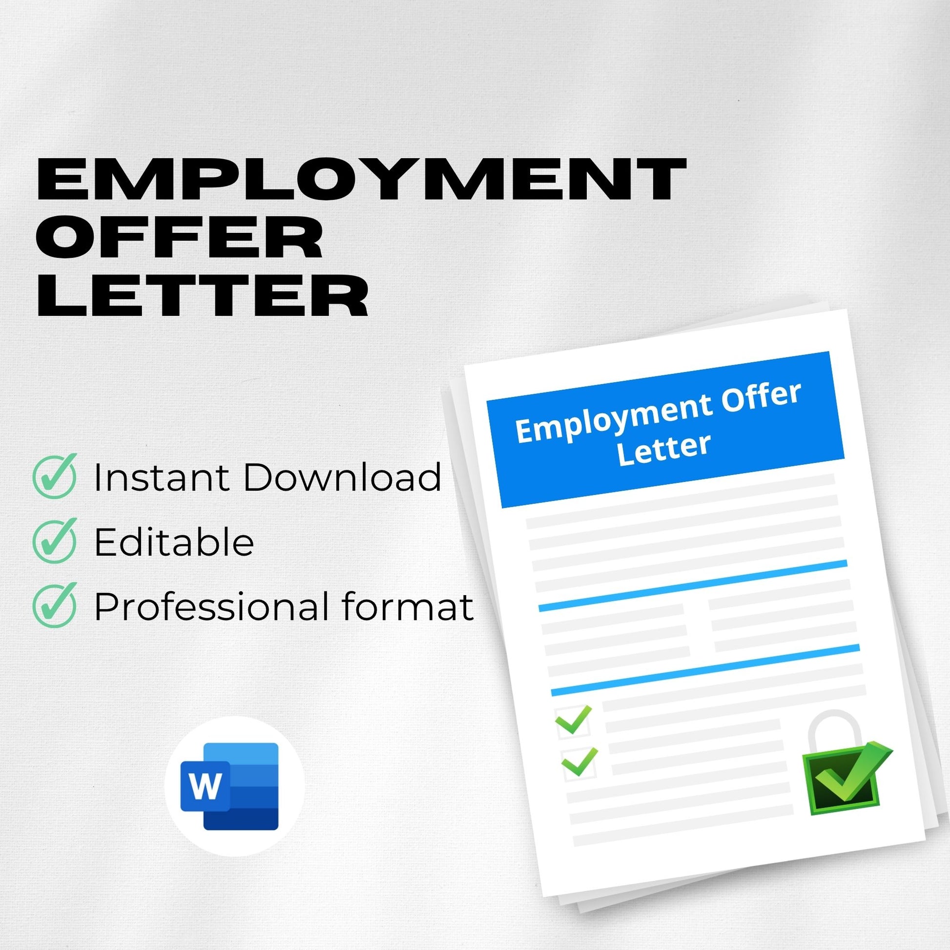 Employment Offer Letter Template – Editable Word Contract
