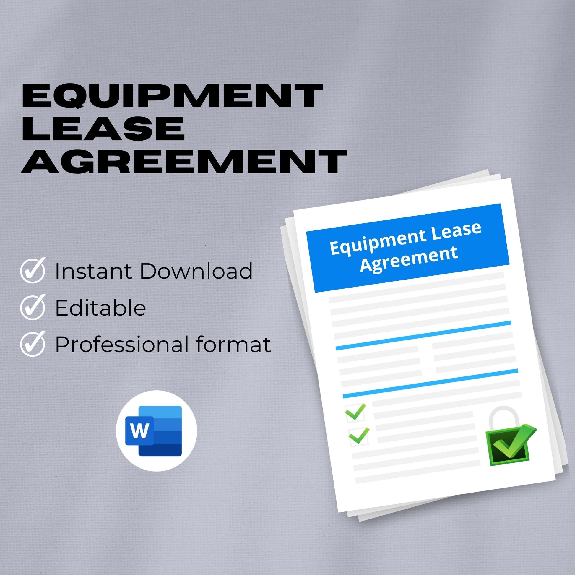 Equipment Lease Agreement Template – Editable Word Contract