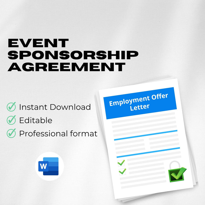 Event Sponsorship Agreement Template – Editable Word Contract