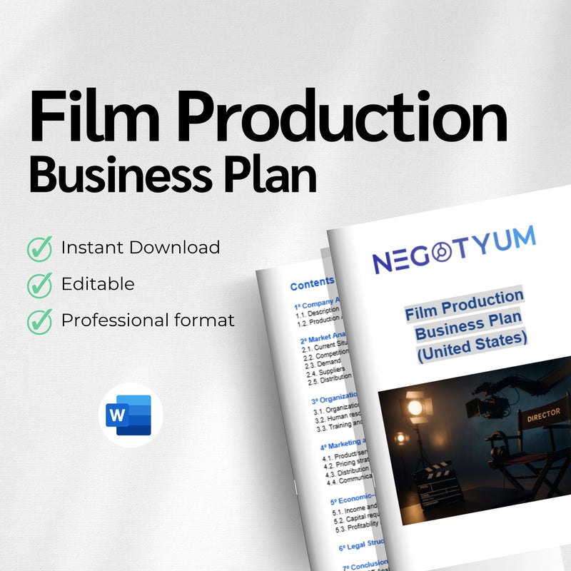Film Production Business Plan Template – Editable Word & Excel