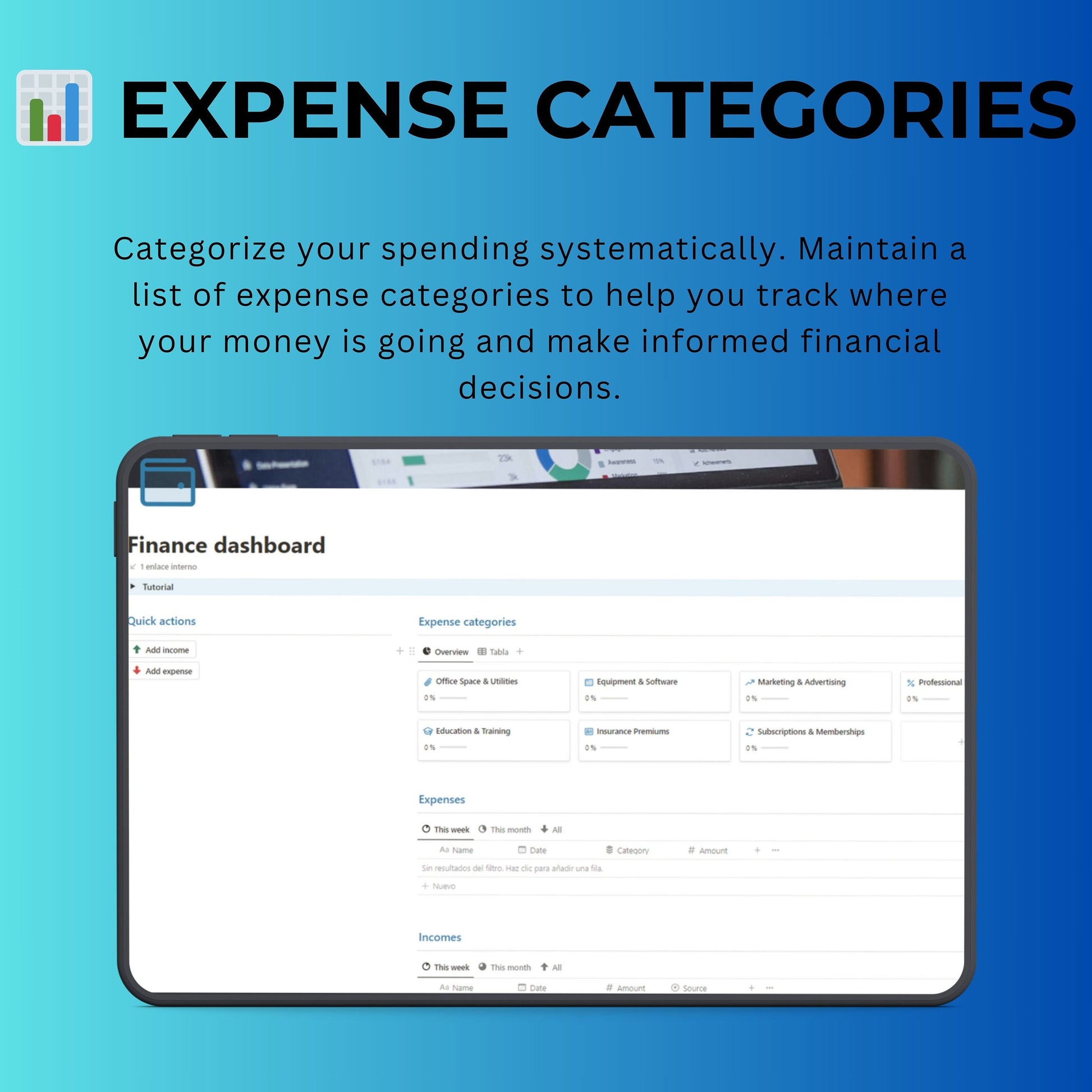 Finance Planner Notion Template | Budget, Expenses & Dashboard