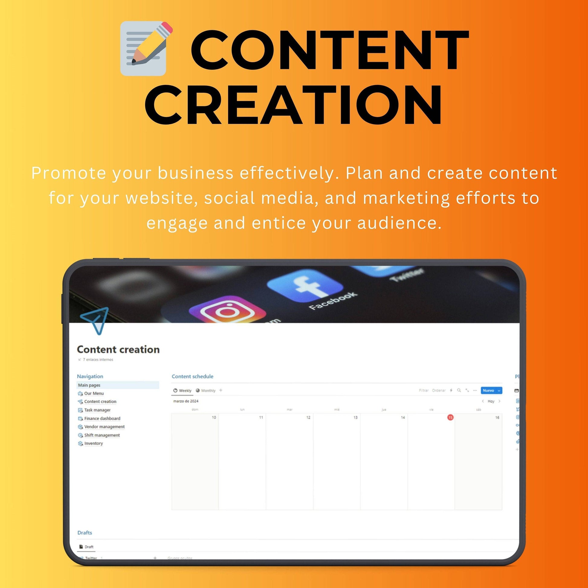 Food & Beverage Notion Template | Restaurants | Menu, Inventory & Shifts