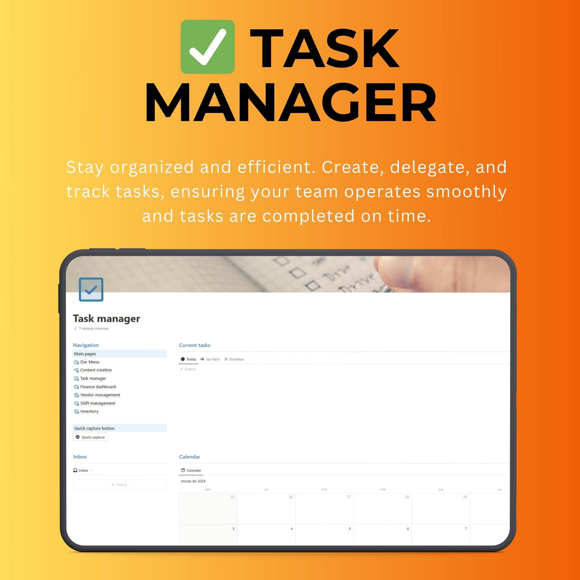 Food & Beverage Notion Template | Restaurants | Menu, Inventory & Shifts