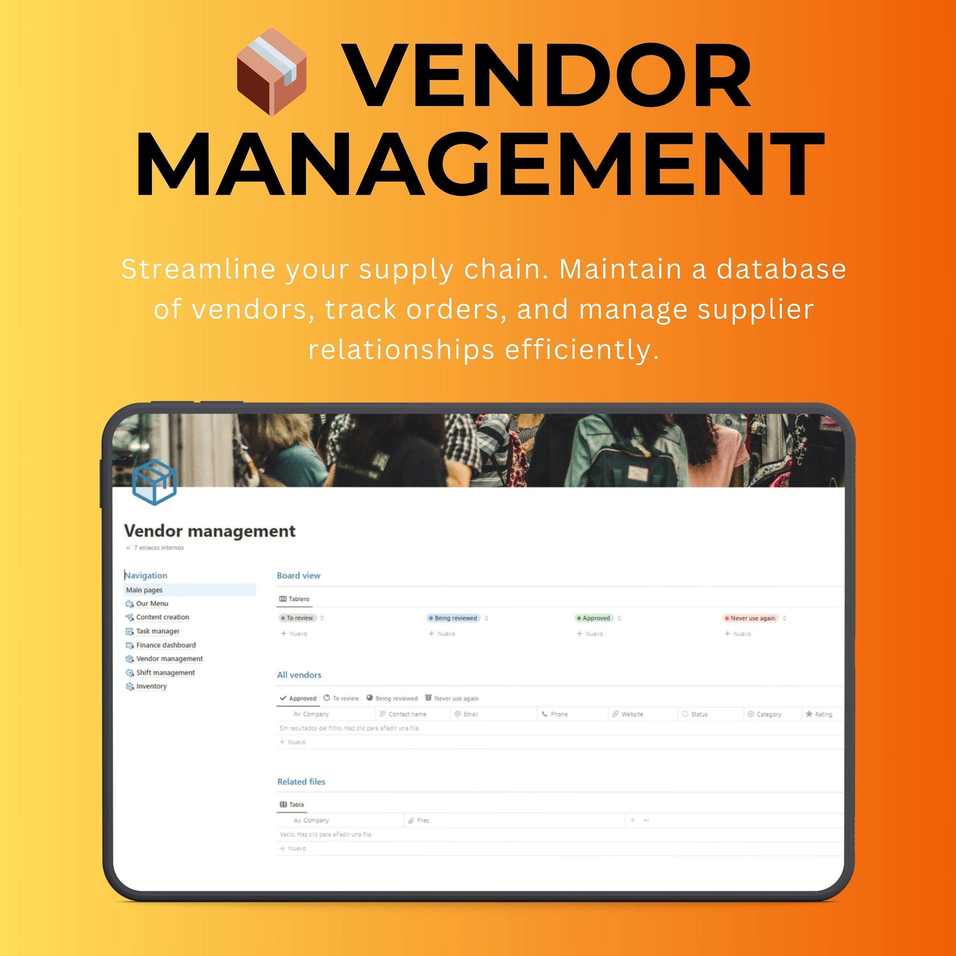 Food & Beverage Notion Template | Restaurants | Menu, Inventory & Shifts