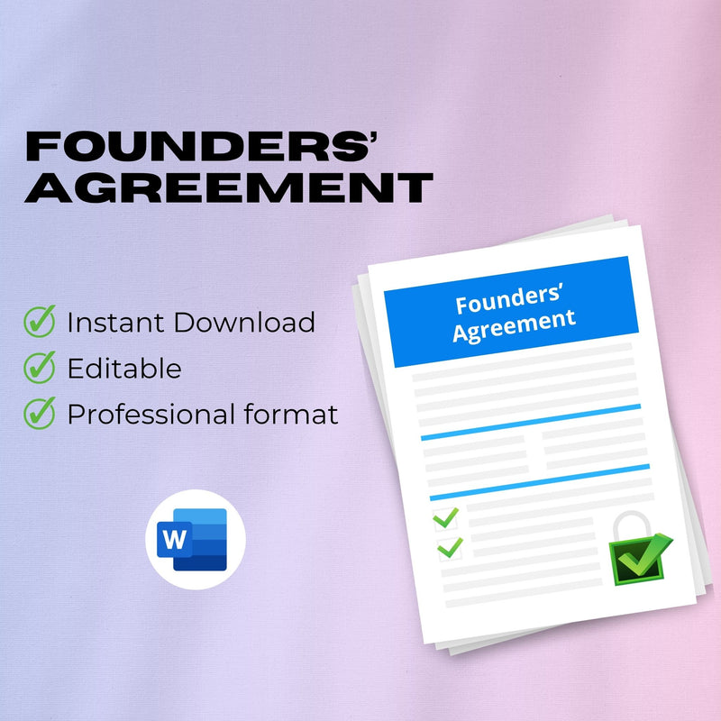 Founders’ Agreement Template – Editable Word Contract