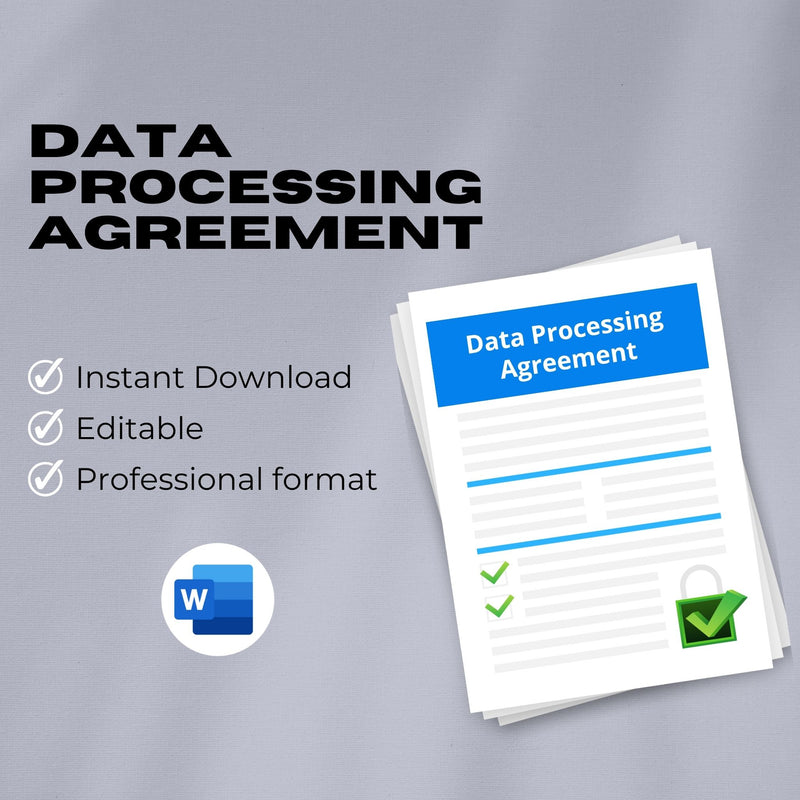 GDPR Data Processing Agreement (DPA) Template – Editable Word Contract