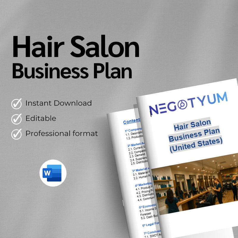 Hair Salon Business Plan Template – Editable Word & Excel
