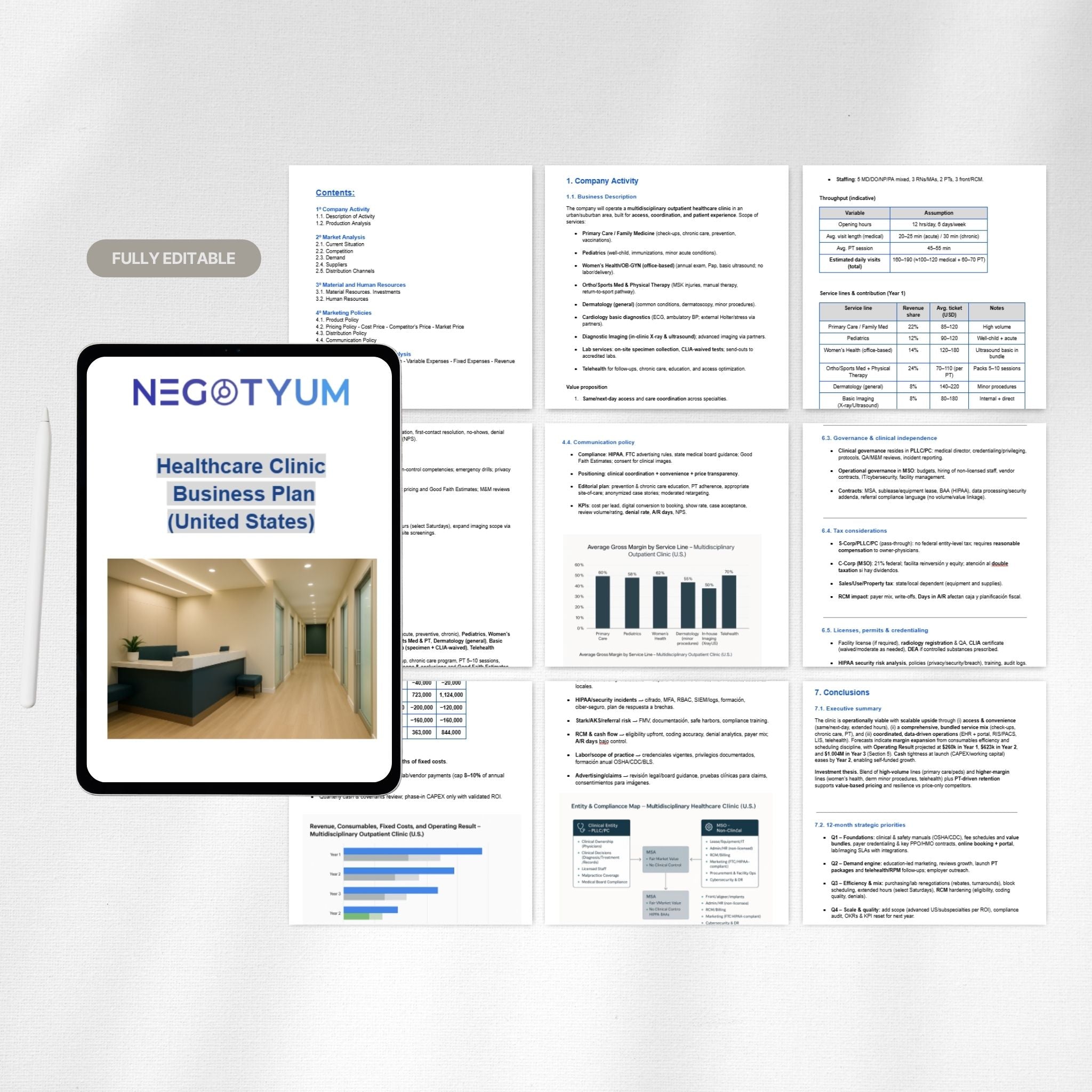Healthcare Clinic Business Plan Template – Editable Word & Excel