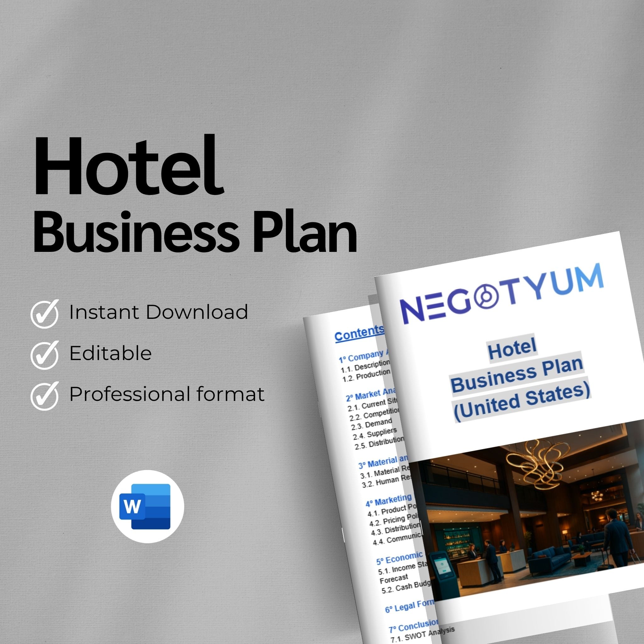 Hotel Business Plan Template – Editable Word & Excel