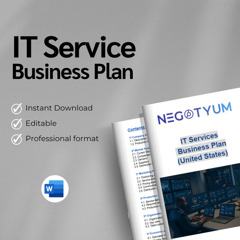 IT Services Business Plan Template – Editable Word & Excel