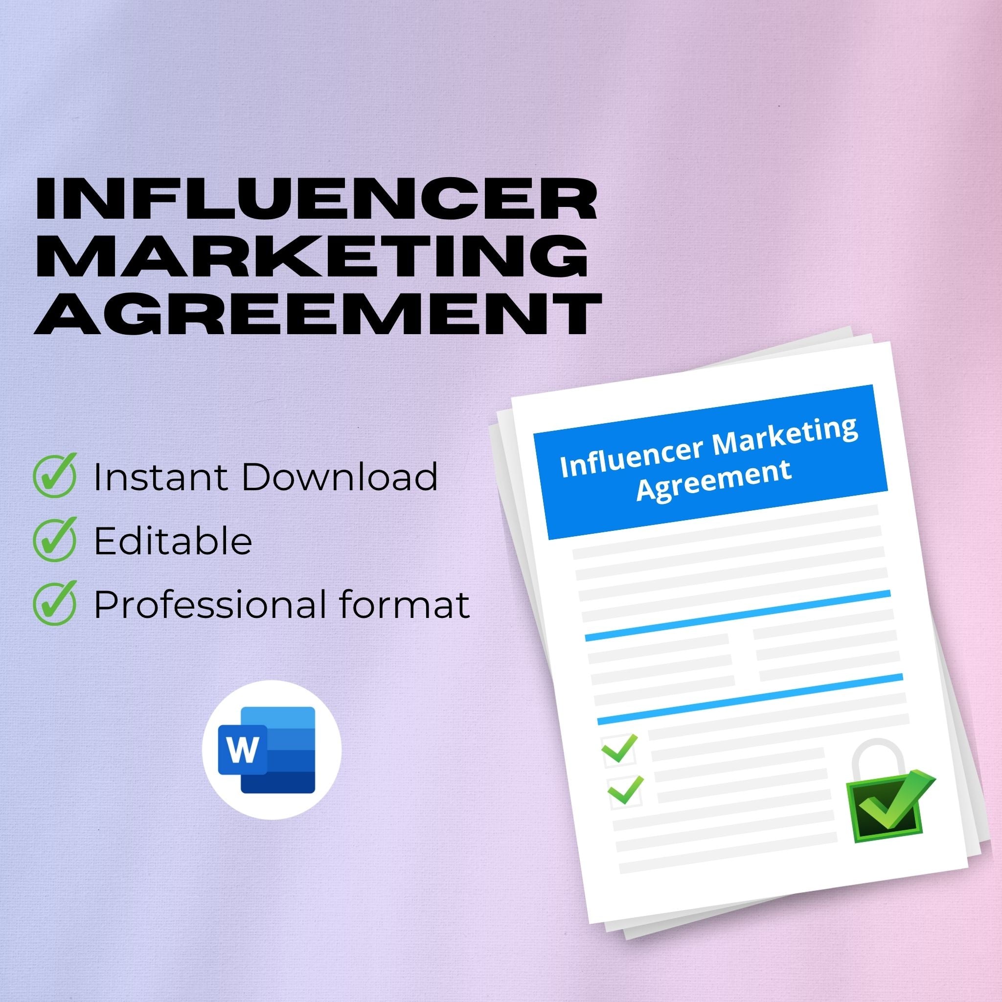 Influencer Marketing Agreement Template – Editable Word Contract