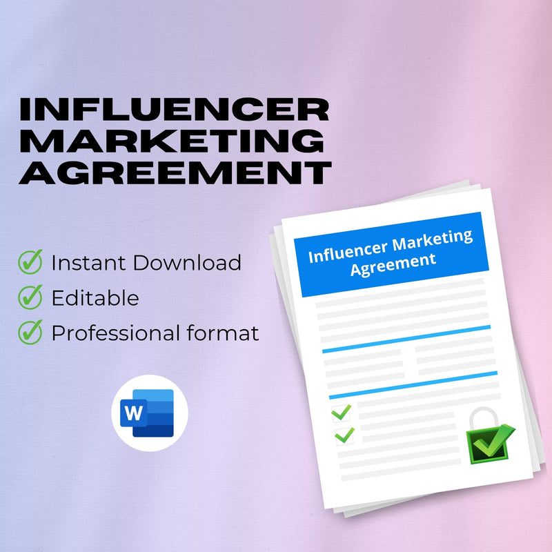 Influencer Marketing Agreement Template – Editable Word Contract