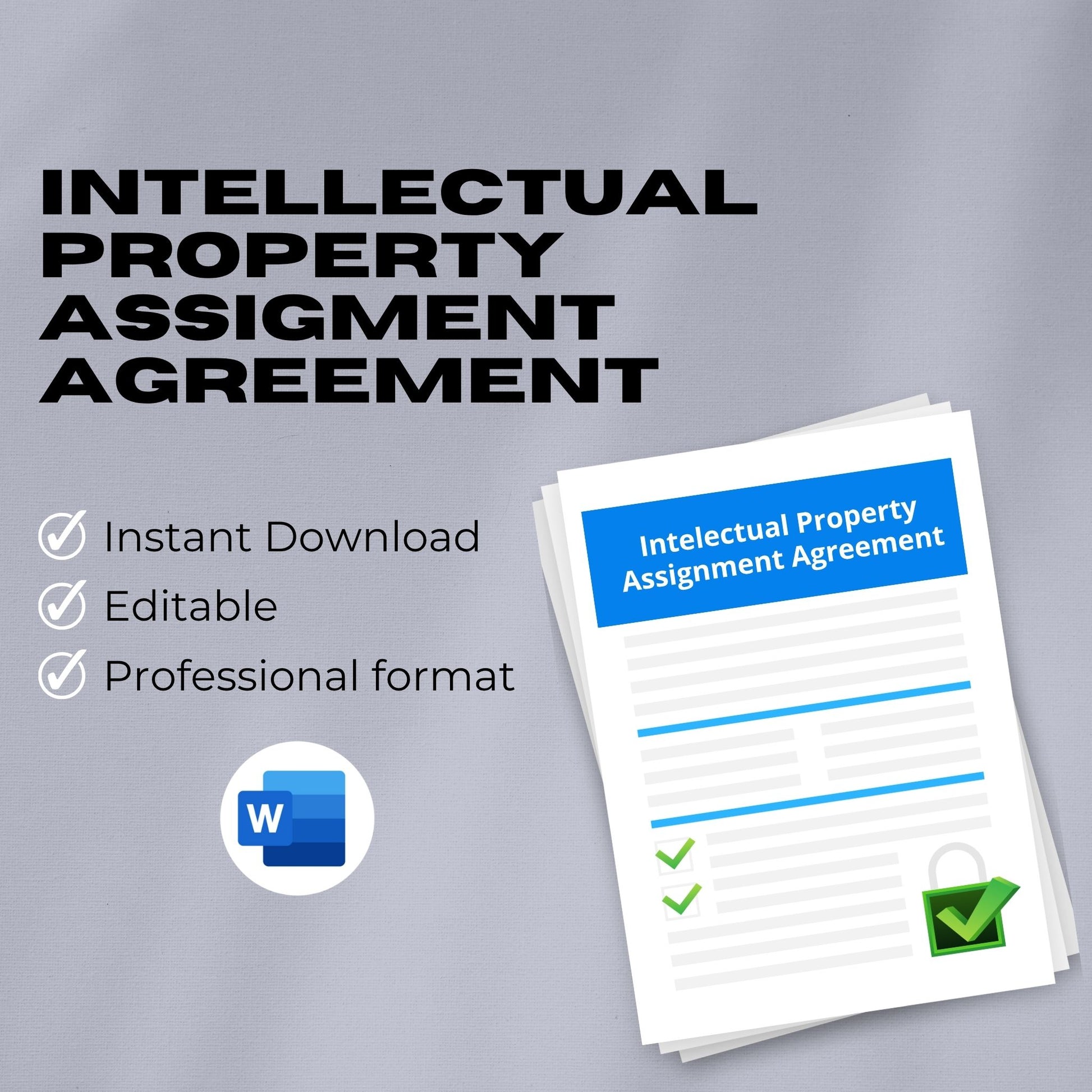 Intellectual Property Assignment Agreement Template – Editable Word Contract