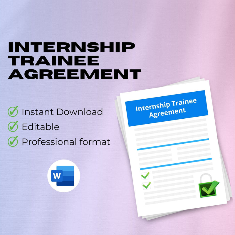Internship Agreement (Paid/Unpaid) Template – Editable Word Contract