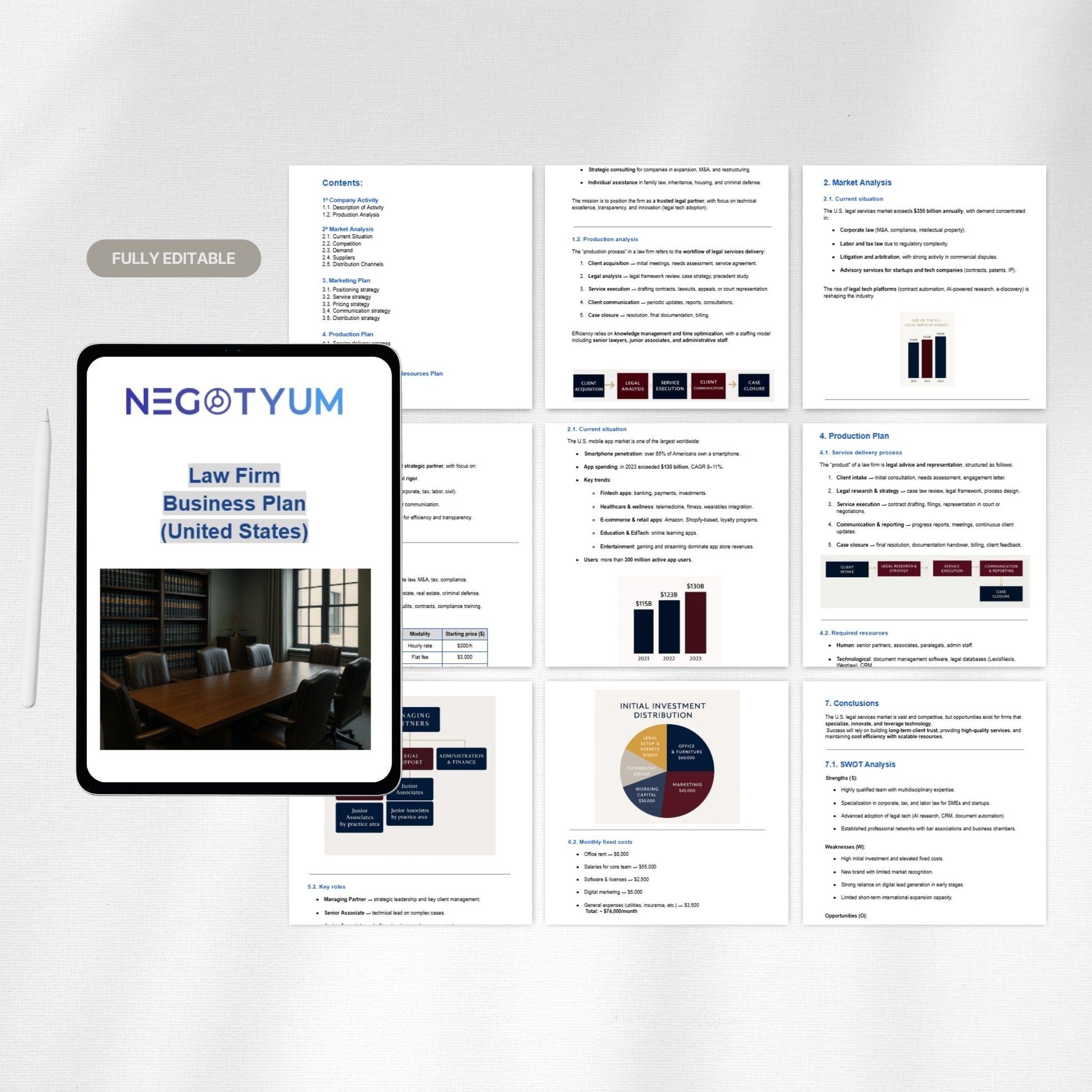 Law Firm Business Plan Template – Editable Word & Excel